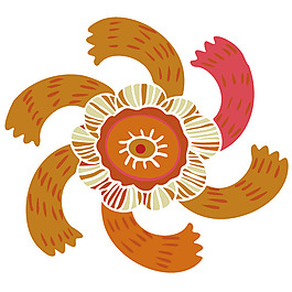 印花矢量圖 色彩 黃色 紅色 白色 免費(fèi)素材