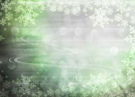 青綠雪花背景PPT模板