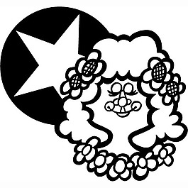印花矢量圖 色彩 黑白色 十二星座 五角星 免費素材