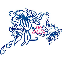 印花矢量圖 色彩 藍(lán)色 花卉 標(biāo)志 免費(fèi)素材