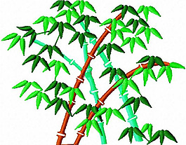 繡花 植物 竹子 色彩 綠色 免費(fèi)素材
