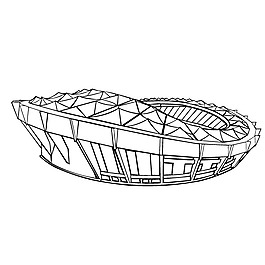 印花矢量图 建筑 色彩 黑白色 城市简影 免费素材