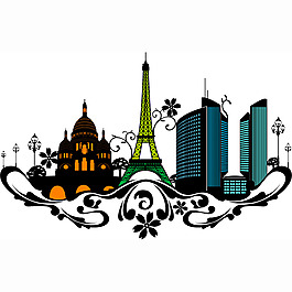 印花矢量圖 建筑 高樓 塔 色彩 免費(fèi)素材