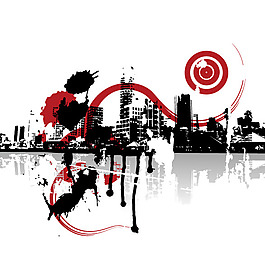 印花矢量圖 建筑 高樓 平房 色彩 免費(fèi)素材