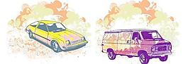 車輛的復(fù)古潮流花紋