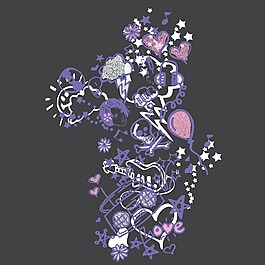 印花矢量圖 個(gè)性文字 圖案概括 免費(fèi)素材