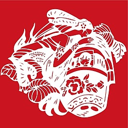 印花矢量圖 色彩 白色 紅色 花紋 免費素材