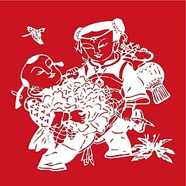 印花矢量圖 人物 色彩 白色 紅色 免費(fèi)素材