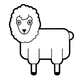 印花矢量圖 動物 羊 抽象動物 色彩 免費素材