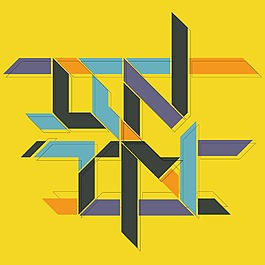 印花矢量圖 幾何圖案 色彩 黃色 藍色 免費素材