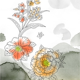 印花矢量圖 優(yōu)雅植物 花 葉子 色彩 免費(fèi)素材