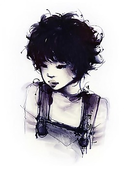 位圖 人物 少女 色彩 黑色 免費(fèi)素材