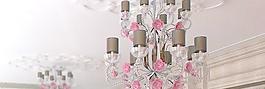 chandelier roses (2) 粉紅玫瑰花吊燈 吊燈