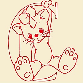 印花矢量圖 動物 貓 文字 英文 免費素材