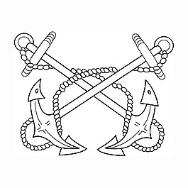 印花矢量图 色彩 黑白色 船锚 航海 免费素材