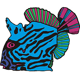 印花矢量圖 魚(yú)類 免費(fèi)素材