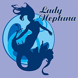 印花矢量圖 人物 美人魚 文字 英文 免費素材