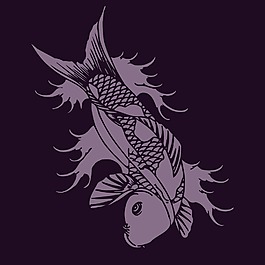 印花矢量圖 動物 魚 色彩 黑色 免費素材
