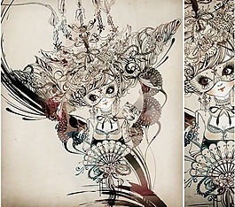 位圖 人物人物 色彩 彩色 花紋 免費(fèi)素材
