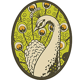 印花矢量圖 動物 孔雀 徽章標(biāo)記 色彩 免費(fèi)素材