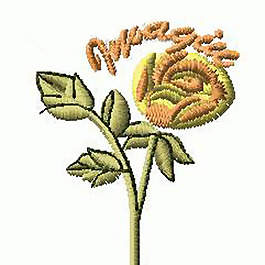 繡花 植物 花 葉子 文字 免費(fèi)素材