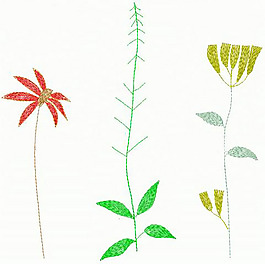繡花 植物 花 色彩 綠色 免費素材