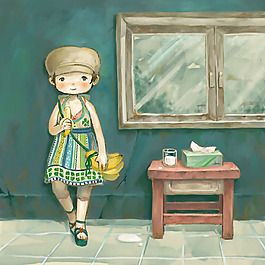 位圖 插畫 人物 卡通人物 少女 免費素材