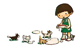 位圖 插畫 動物 貓 人物 免費素材