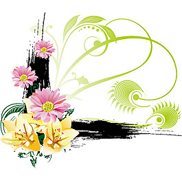 印花矢量圖 色彩 綠色 黃色 黑色 免費(fèi)素材