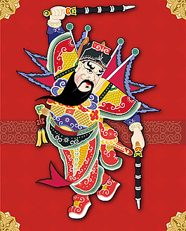 印花矢量圖 民族 色彩 紅色 黃色 免費素材