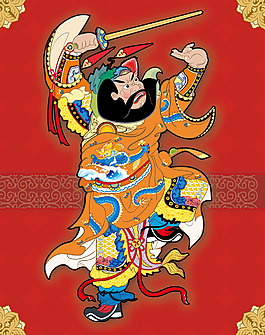 印花矢量圖 民族 色彩 紅色 黃色 免費(fèi)素材