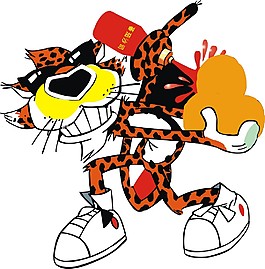 印花矢量圖 卡通動物 豹 文字 可愛卡通 免費素材