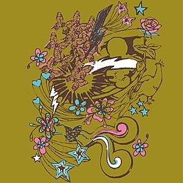 印花矢量圖 色彩 黃色 灰色 棕色 免費(fèi)素材