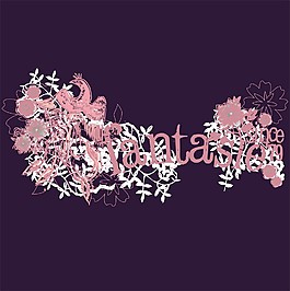 印花矢量圖 動物 色彩 紫色 粉紅色 免費素材