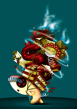 位圖 色彩 五顏六色 插畫 CG插畫 免費素材