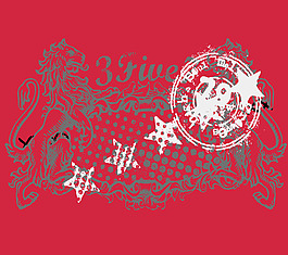印花矢量圖 動(dòng)物 獅子 文字 英文 免費(fèi)素材