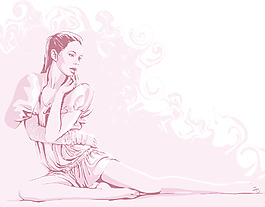 印花矢量圖 抽象人物 美女 人物 免費(fèi)素材