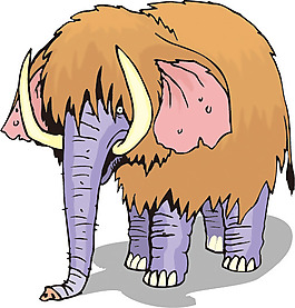 印花矢量圖 動物 大象 色彩 紫色 免費素材