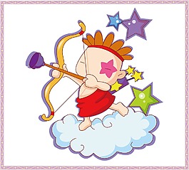 印花矢量圖 可愛卡通 星座 射手座 免費素材