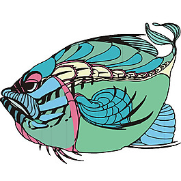 印花矢量圖 魚類 免費(fèi)素材