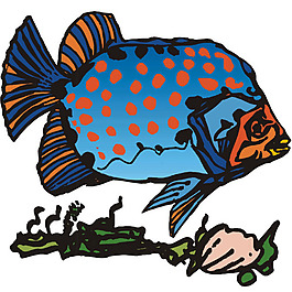 印花矢量圖 魚類 免費(fèi)素材