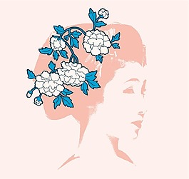 印花矢量圖 人物 女人 色彩 粉色 免費素材