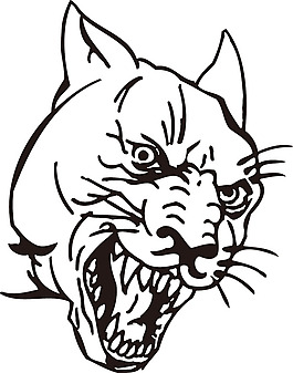 印花矢量圖 豹 黑色 白色 免費素材