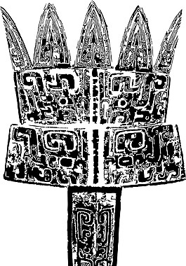 印花矢量圖 黑白色 民族 抽象 古代器皿 免費素材