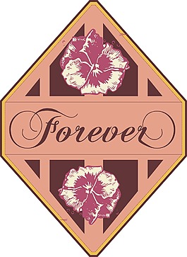 印花矢量圖 英文 花 色彩 其他 免費(fèi)素材