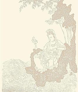 中國古典佛教觀音圖片