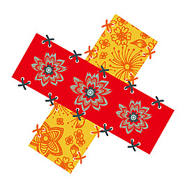 印花矢量圖 花朵 色彩 紅色 黃色 免費(fèi)素材