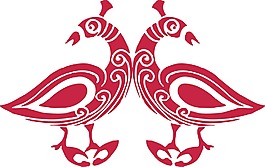 印花矢量圖 動物 色彩 朱砂紅 抽象 免費素材