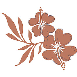 印花矢量圖 優(yōu)雅植物 花草 色彩 單色 免費(fèi)素材