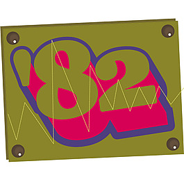 印花矢量圖 文字 數(shù)字 色彩 墨綠色 免費素材